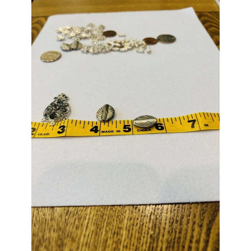 Lot Of Pewter & Other Jewelry Making Supplies Beading Beads Tube Beads Pendants